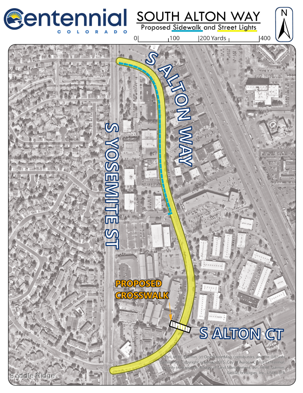 map showing new sidewalk along S Alton Way